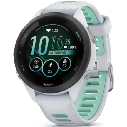 Garmin Forerunner 265S Black Bezel/Whitestone Case and Whitestone/Neo Tropic Silicone Band 42 mm (010-02810-14)