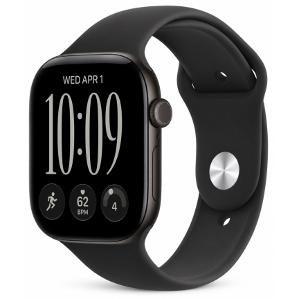 Apple Watch 12 46mm Black Aluminum Case / Black Sport Band