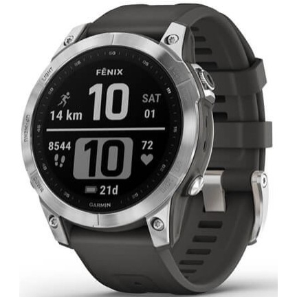 Garmin Fenix 7 Gps Watch Silver / Graphite Band 